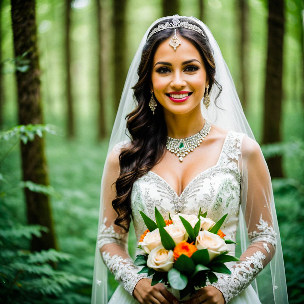 Radiant Bride in Lush Forest