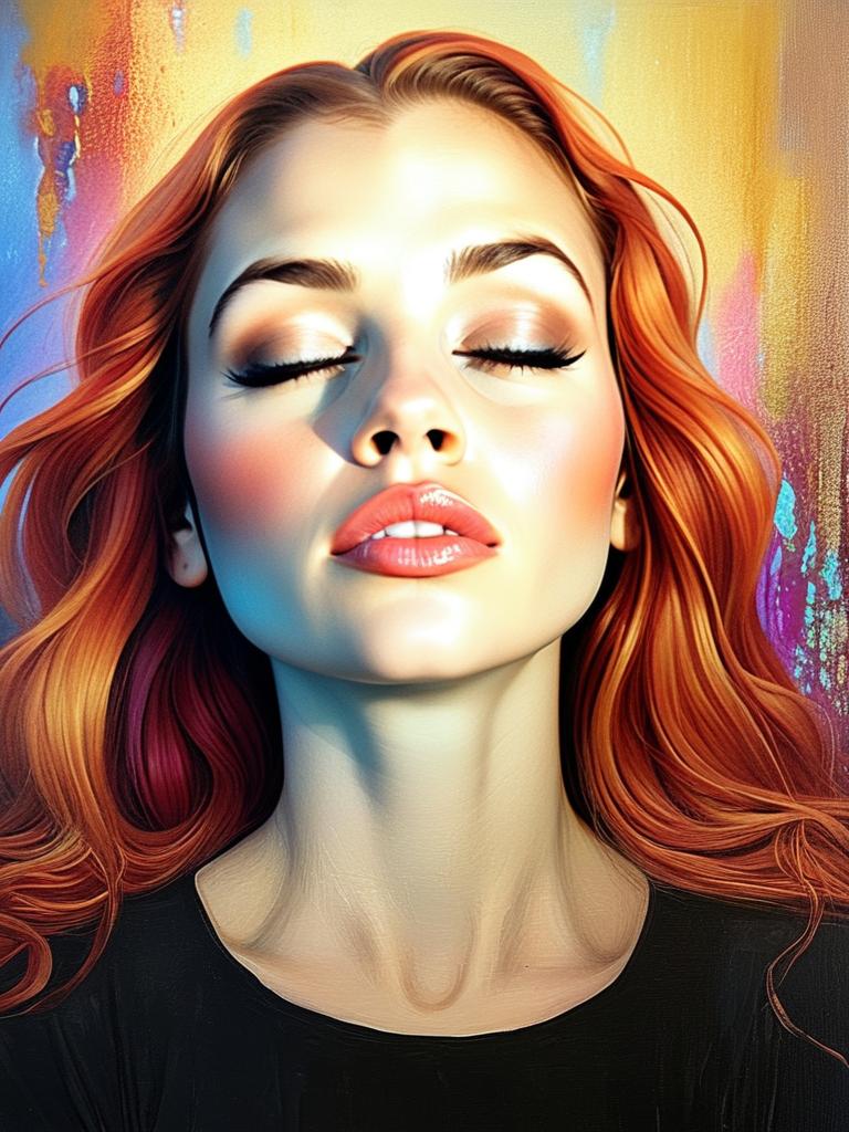 Close-up Portrait of Woman with Red Hair Close-up Portrait of Woman with Red Hair