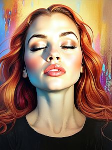 Close-up Portrait of Woman with Red Hair
