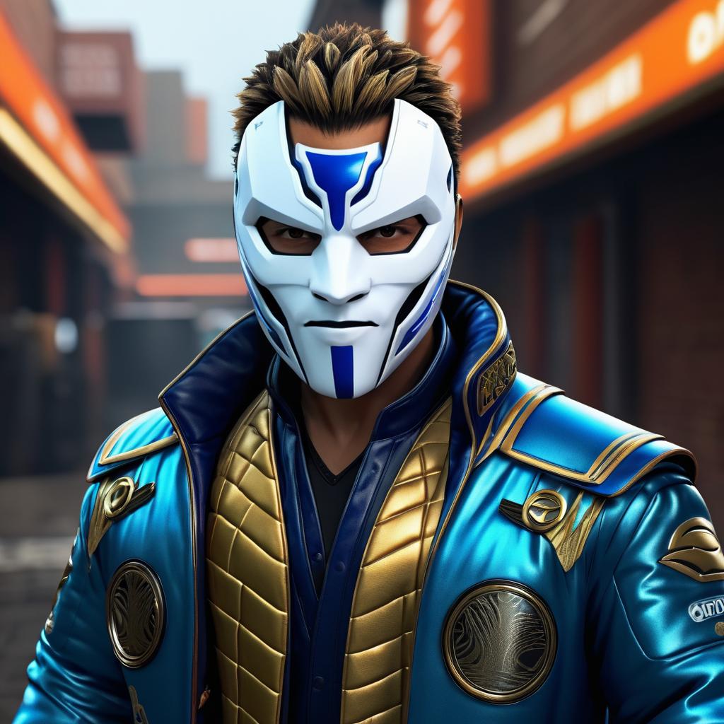 Fortnite Character in Blue Costume