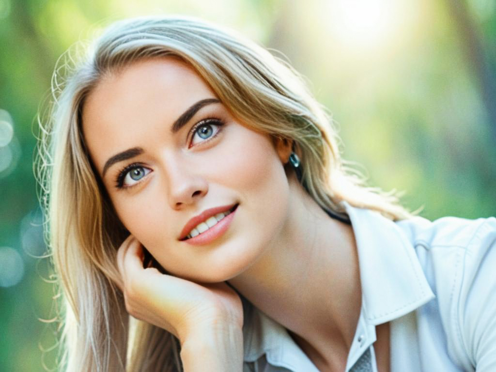 Serene Portrait of a Woman with Blonde Hair