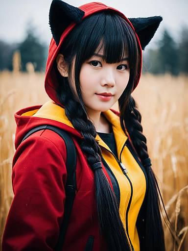 Asakura Karen Heaven Burns Red Cosplay Portrait Outdoors