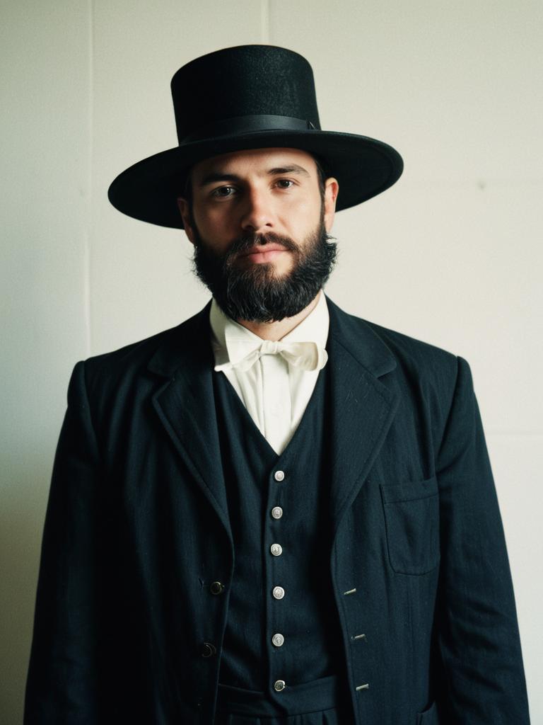 Man in Amish Costume Cosplay Editorial Photography