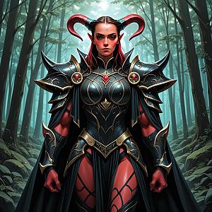 Fierce Warrior in Mystical Forest