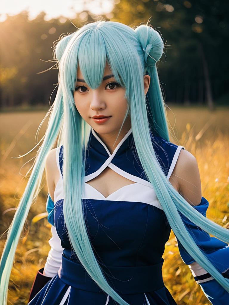 Realistic Nejire Hado Cosplay Woman in Outdoor Setting