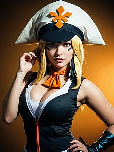 Man Cosplay Wearing Ms. Fortune Costume Realistic Photo