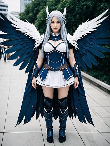 Mulberry Arknights Cosplay with Detailed Wings and Armor