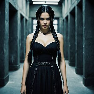 Confident Woman in Gothic Dress