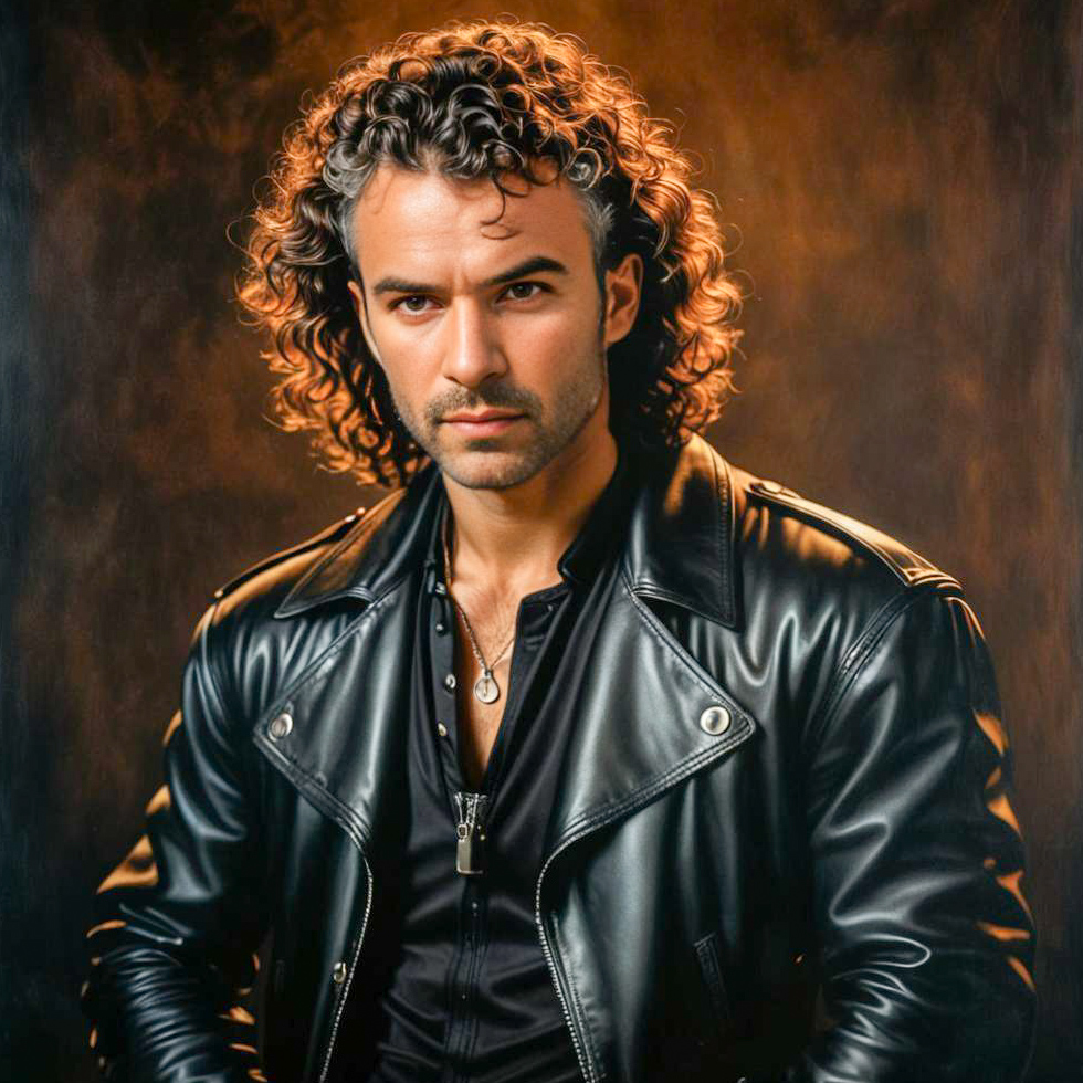 Confident Man in Leather Jacket