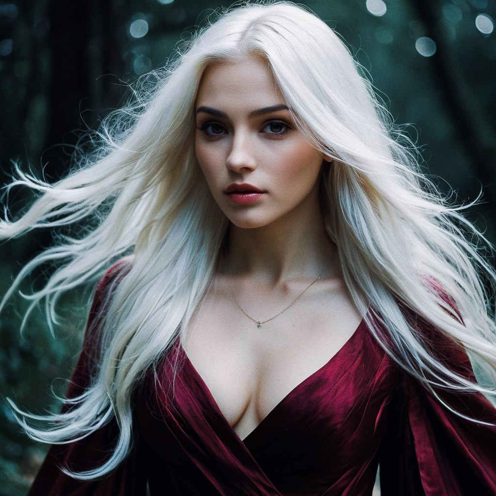 Elegant Woman in Burgundy Velvet Dress Elegant Woman in Burgundy Velvet Dress