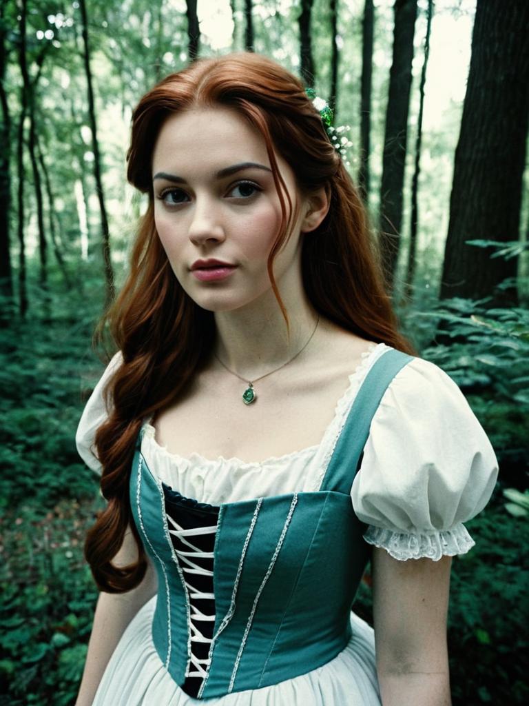 Realistic Giselle Gewelle Cosplay Woman in Forest Costume