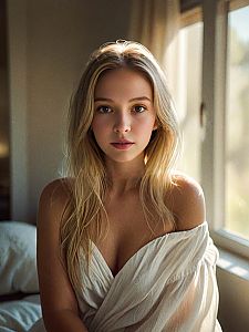 Young Woman in Soft Light by Window