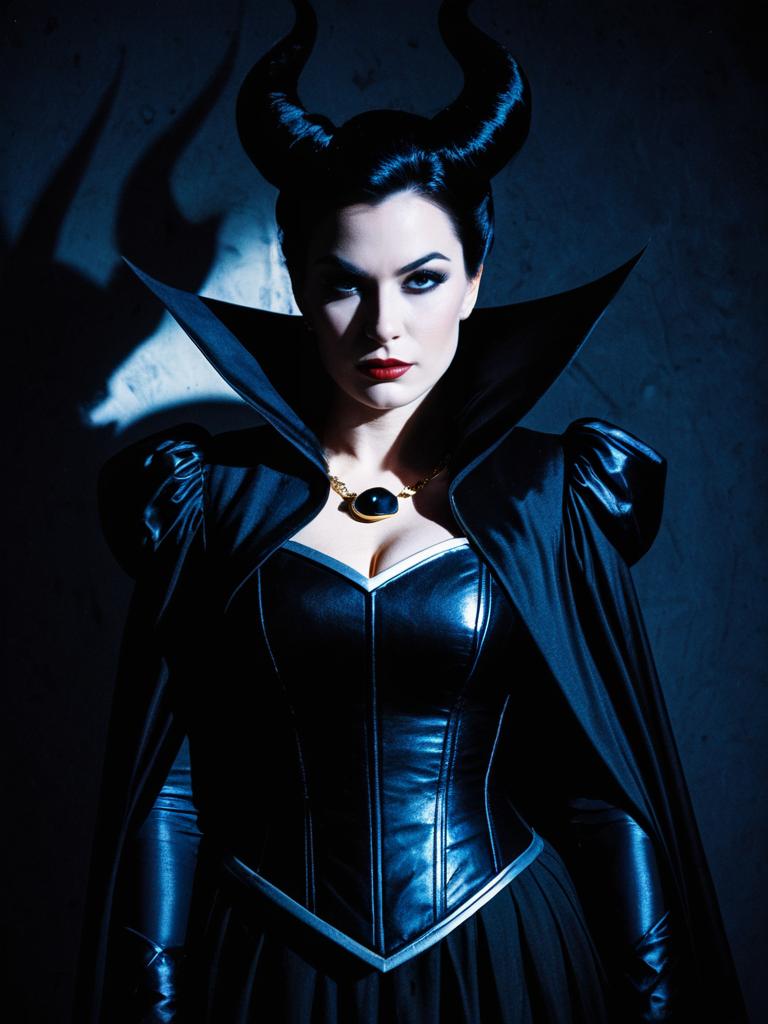 Woman in Disney Villain Costume Waist Up Editorial Cosplay Portrait