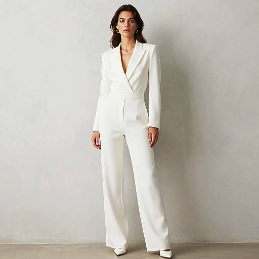 Elegant White Tailored Jumpsuit for Women with Minimalist Design