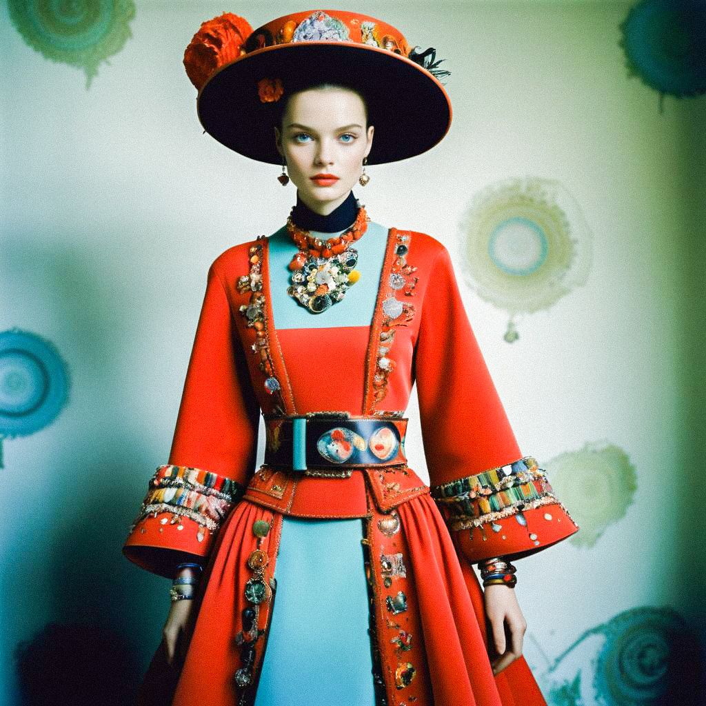 Colorful Woman in Elaborate Outfit