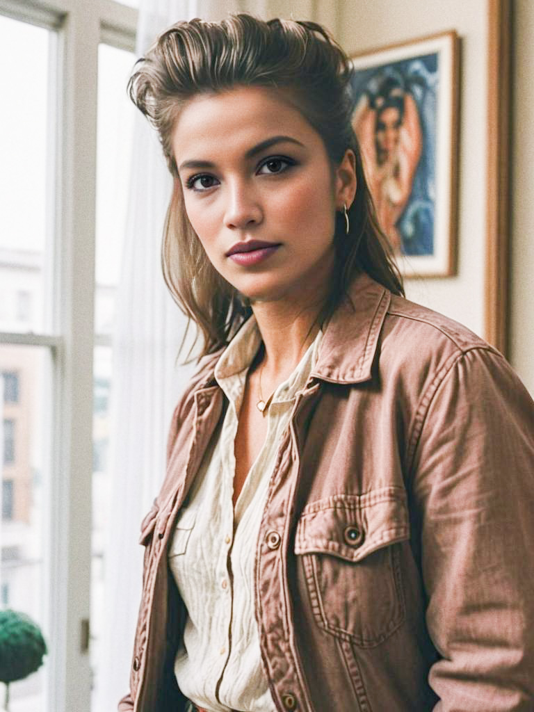 Stylish Young Woman in Soft Light