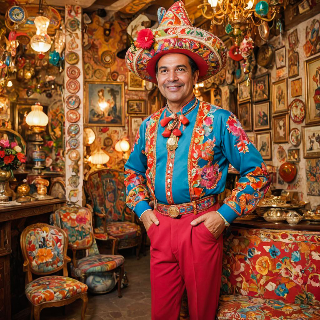 Charismatic Man in Traditional Mexican Attire