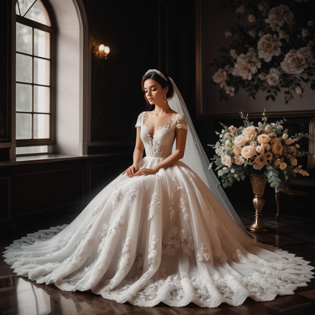 Elegant Bride in Wedding Gown