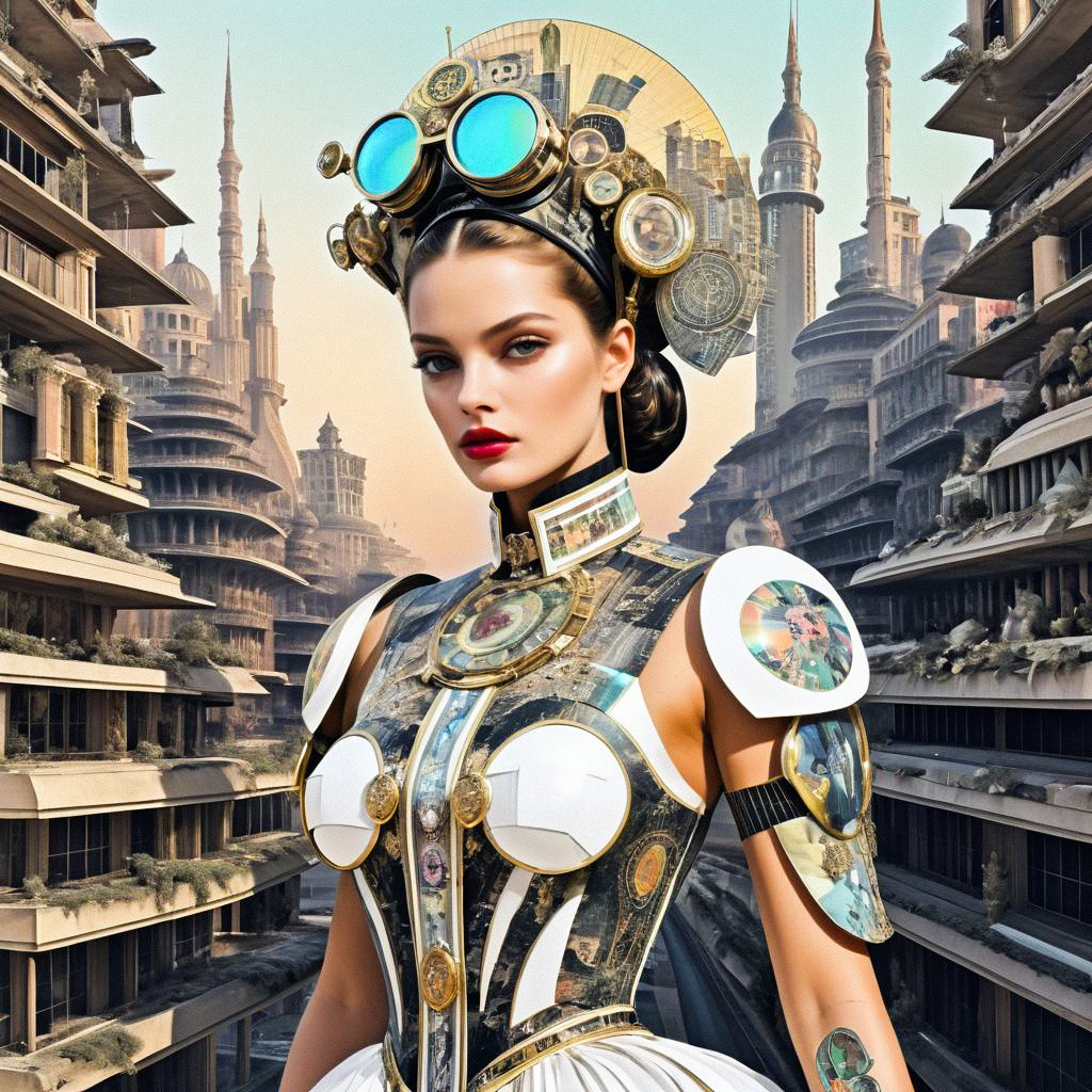 Confident Woman in Steampunk Fashion