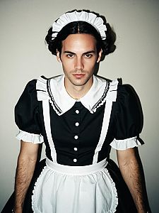 Man in French Maid Outfit Costume Cosplay Editorial Photography