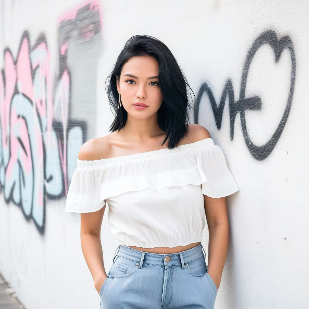 Stylish Young Woman in Urban Fashion Stylish Young Woman in Urban Fashion