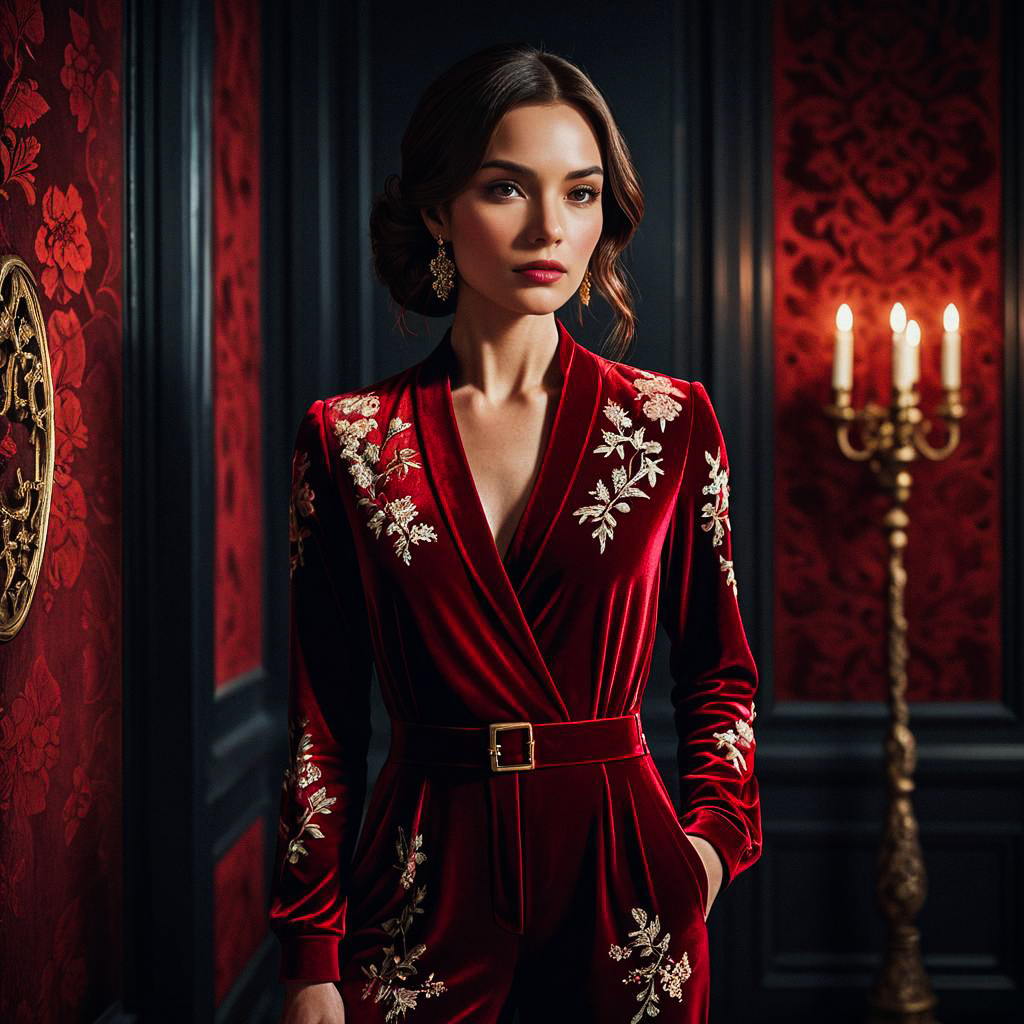 Sophisticated Woman in Opulent Room