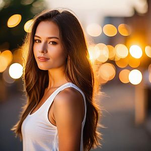 Young Woman Portrait in Golden Hour