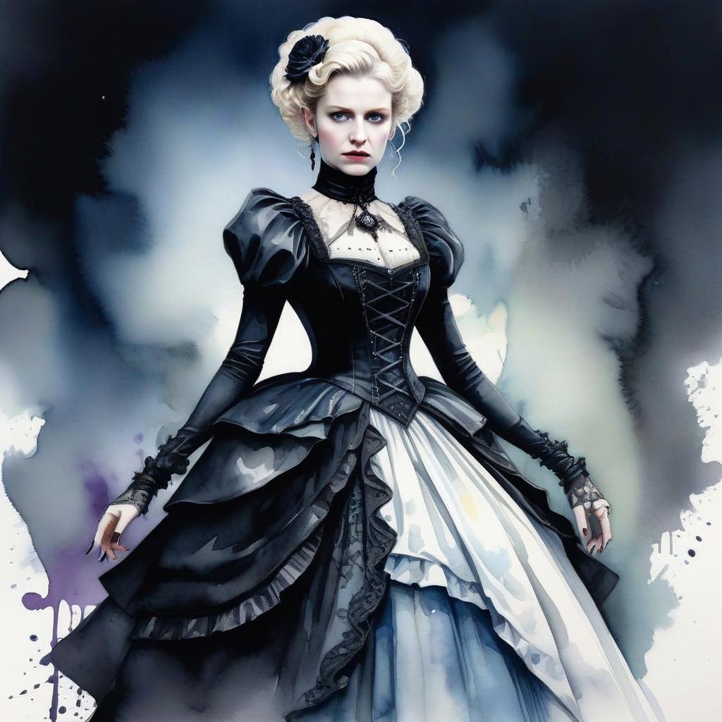 Victorian Black Gown Portrait