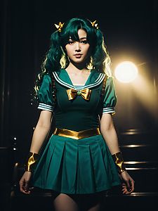 Sexy Cosplay Woman as Michiru Kaiou Sailor Neptune Character