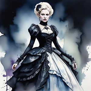 Victorian Black Gown Portrait