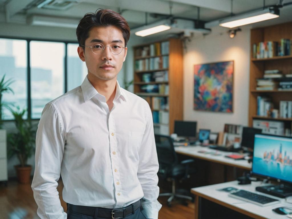 South Korean Businessman Portrait in Office