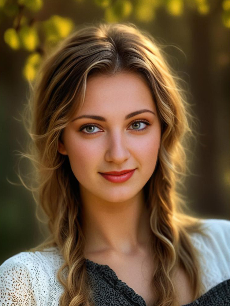 Serene Portrait of Young Woman with Blonde Hair