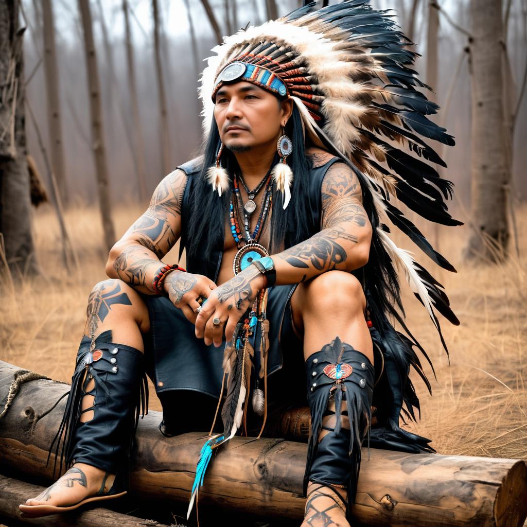 Proud Indigenous Man in Traditional Attire