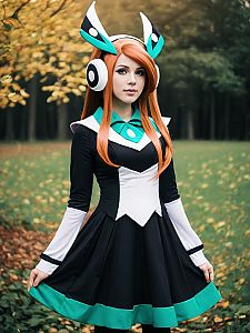 Realistic Meloetta Costume Woman Cosplay Outdoor Photo