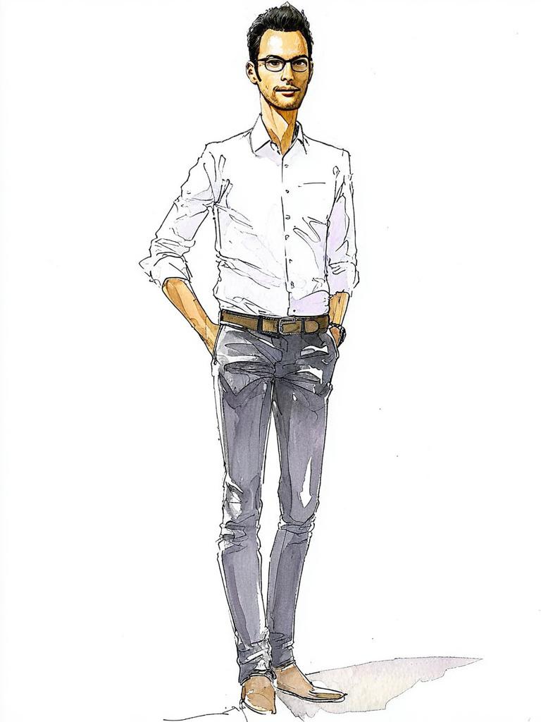 Stylish Man in Modern Fashion Illustration Stylish Man in Modern Fashion Illustration