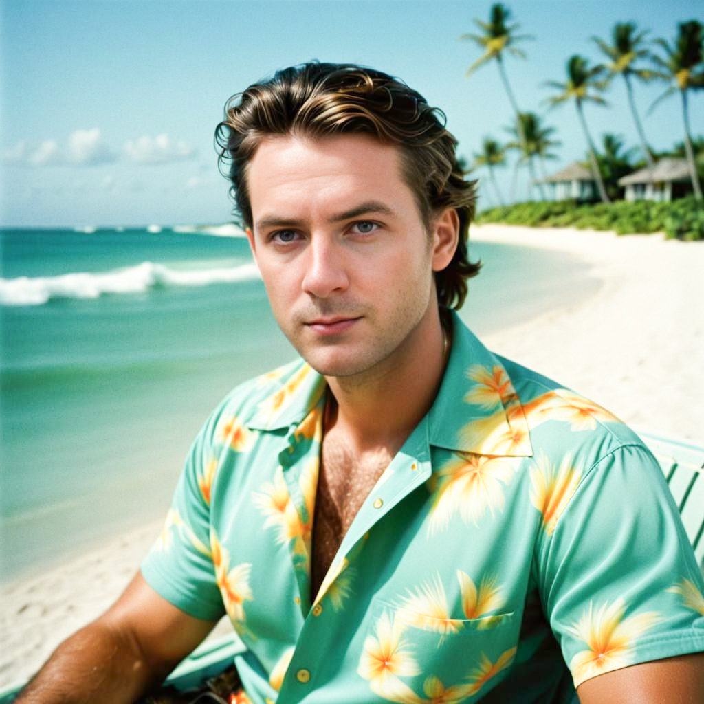 Stylish Man on Tropical Beach