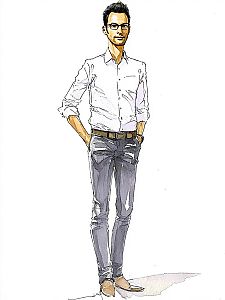 Stylish Man in Modern Fashion Illustration