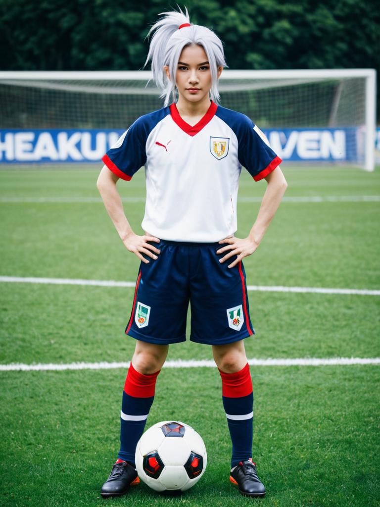 Hakuryuu Inazuma Eleven Cosplay Soccer Player on Field