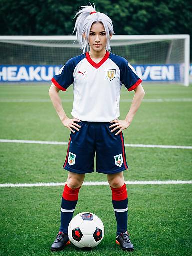 Hakuryuu Inazuma Eleven Cosplay Soccer Player on Field