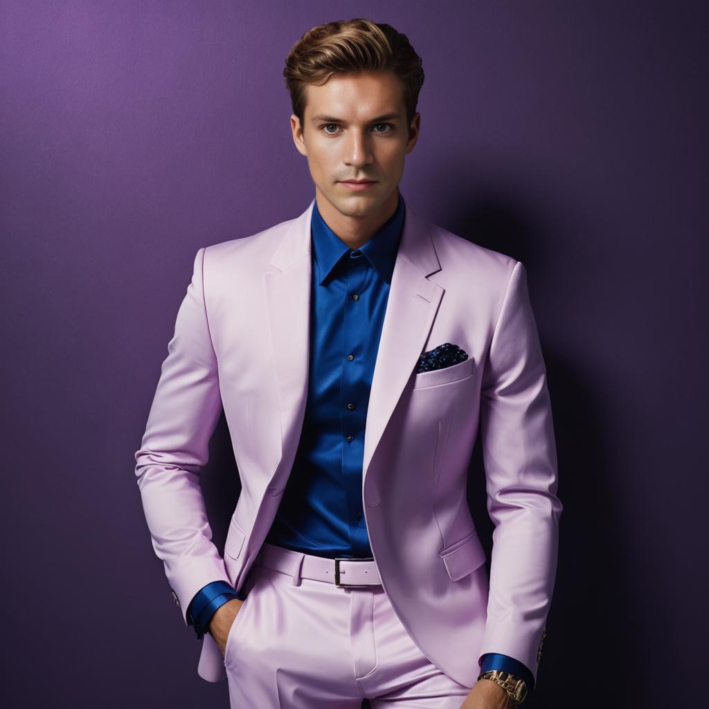 Well-Dressed Man in Purple Suit