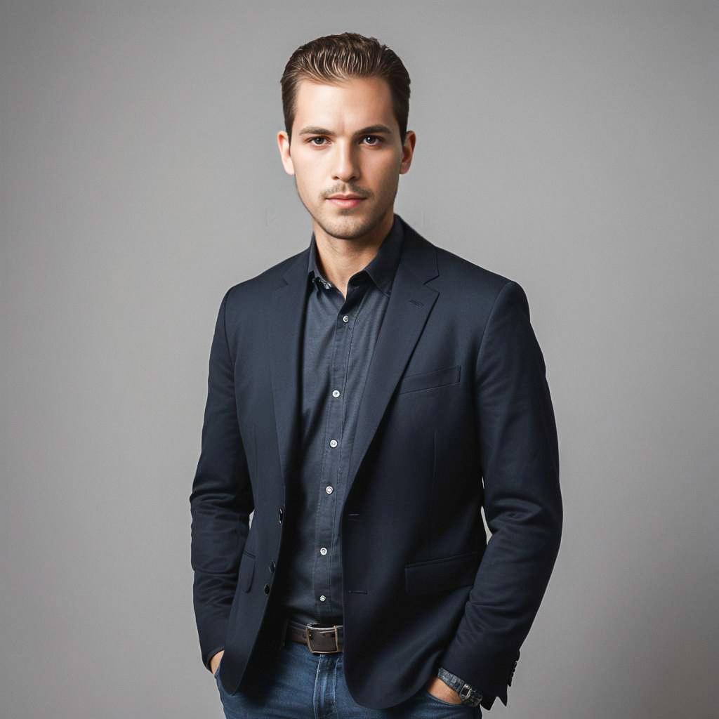 Confident Young Man in Blazer