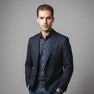 Confident Young Man in Blazer