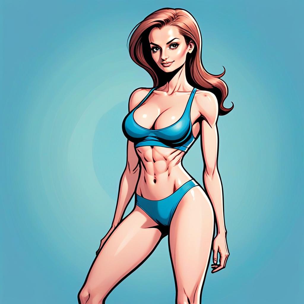 Athletic Woman in Blue Workout Attire Athletic Woman in Blue Workout Attire