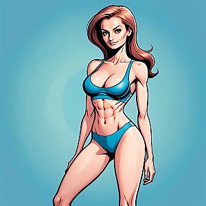 Athletic Woman in Blue Workout Attire