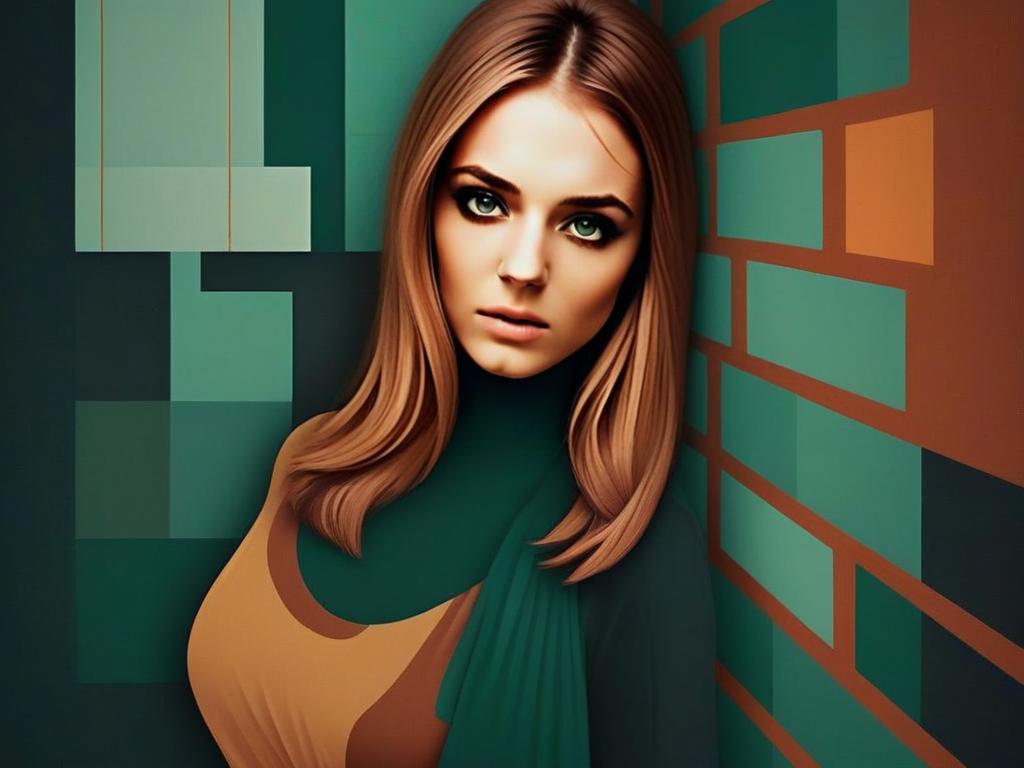 Abstract Portrait of a Woman in Geometric Shapes Abstract Portrait of a Woman in Geometric Shapes