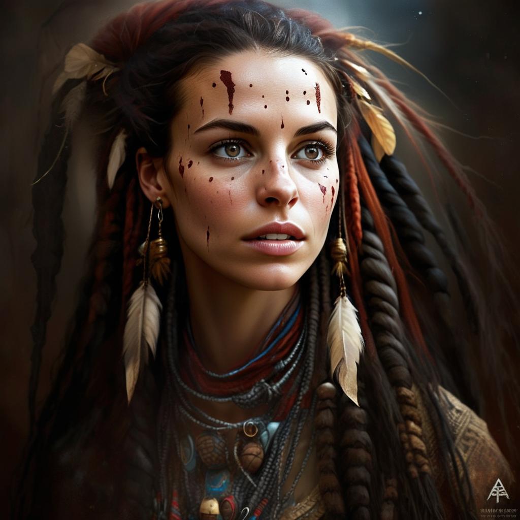 Striking Tribal Portrait with Vibrant Accessories