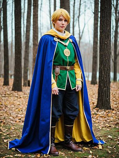 Alfred Fire Emblem Cosplay in Forest Setting