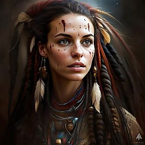 Striking Tribal Portrait with Vibrant Accessories