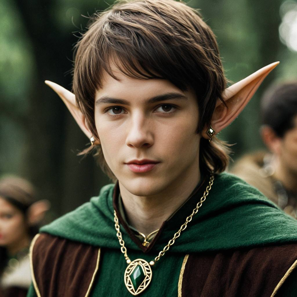 Young Man in Fantasy Costume with Elf Ears