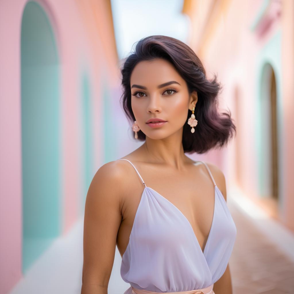 Confident Woman in Flowing Dress